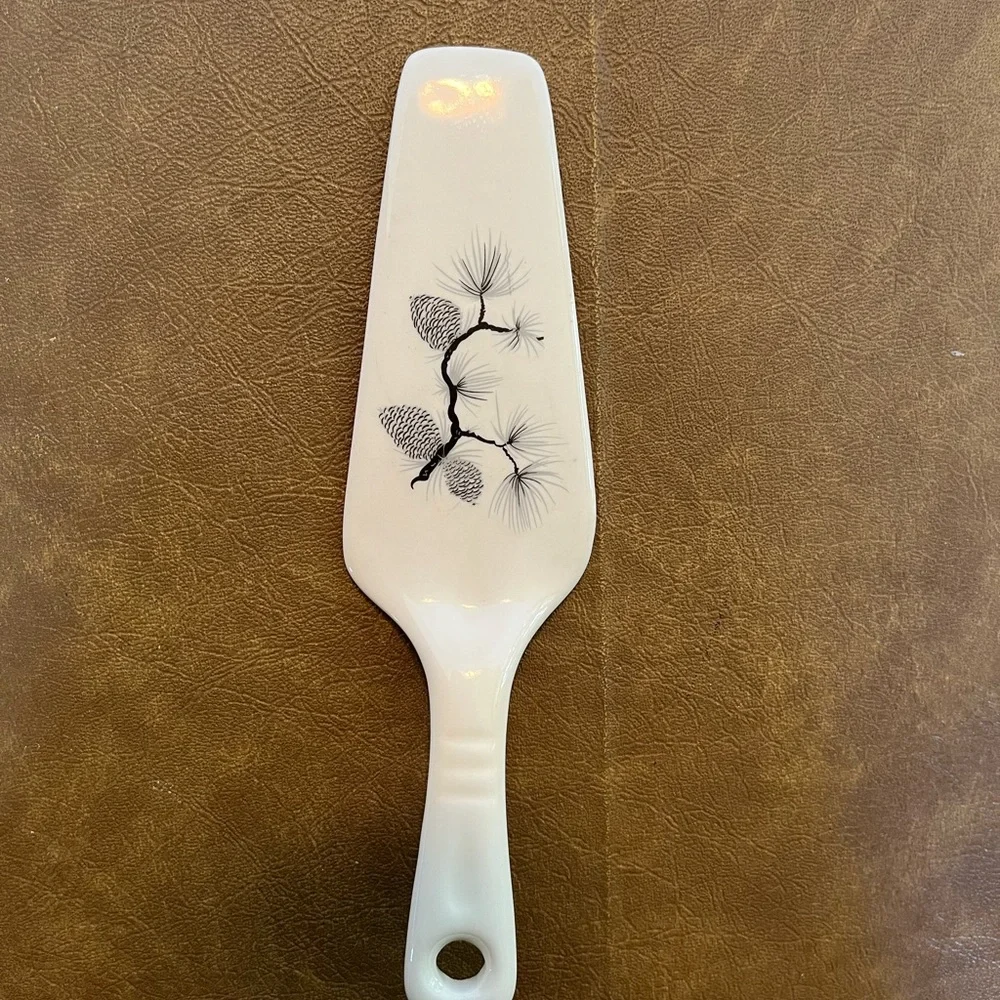 Vintage Harker Pinecone Solid Ceramic Pie/Cake Server 1950s